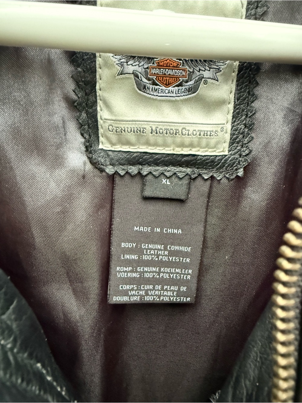 Harley-Davidson Black Leather Jacket with Rhinestone Script - Picture 4 of 7